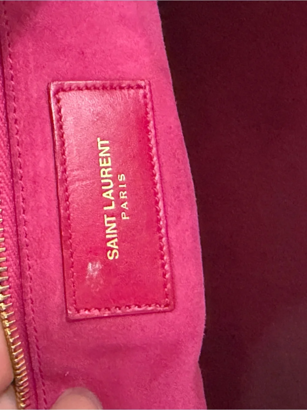 Saint Laurent Fuchsia Leather Satchel